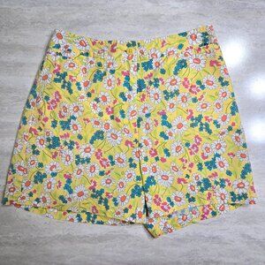 Vintage Harolds Shorts Womens 0 Floral Yellow High Waist‎ Retro Daisy 70s